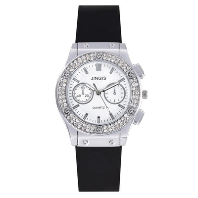 New Women Watches Fashion Silicone Quartz Watch All-Match Men's and Women's Same Diamond Watch Neutral Watch Alloy Student Watch