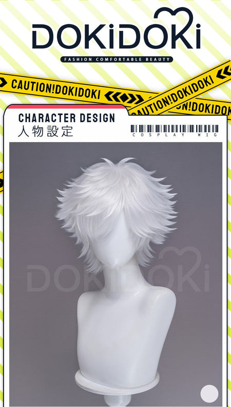 ?Ready For Ship?Qifrey Cosplay Wig Anime Witch Hat Atelier DokiDoki Men White Hair Qifrey Cosplay HalloweenHair Free Wig Cap