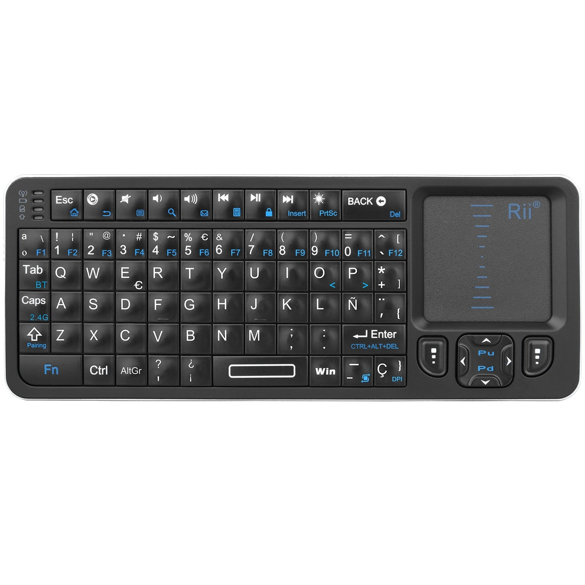Rii K06 Mini Bluetooth Keyboard,Backlit 2.4GHz Wireless Keyboard with IR Learning Touchpad Android TV Box? Mac, Laptop, Windows