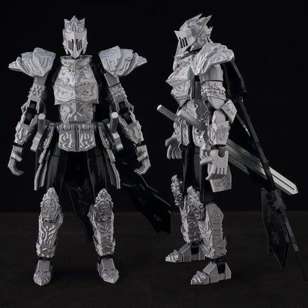?9L3D Lucky13 Silver Armor Knight Action Figure Dummy13 with TripleWeapon T13 Multi-Jointed 3D Printed Collectible Toy Titan13?