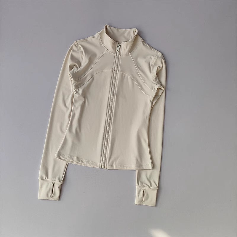 Women's Quick-Drying Long Sleeve Sports Jacket Running Training Fitness Top Gym Workout Sweatshirt - Casual Sports Coat