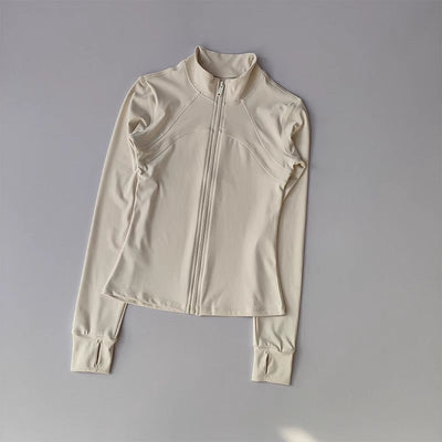 Women's Quick-Drying Long Sleeve Sports Jacket Running Training Fitness Top Gym Workout Sweatshirt - Casual Sports Coat