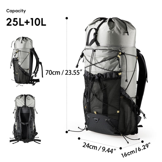BISINNA Camping Backpack 25+10L Ultralight Travel Bag for Men Women Large Capacity Outdoor Sports Climbing Hiking Backpack