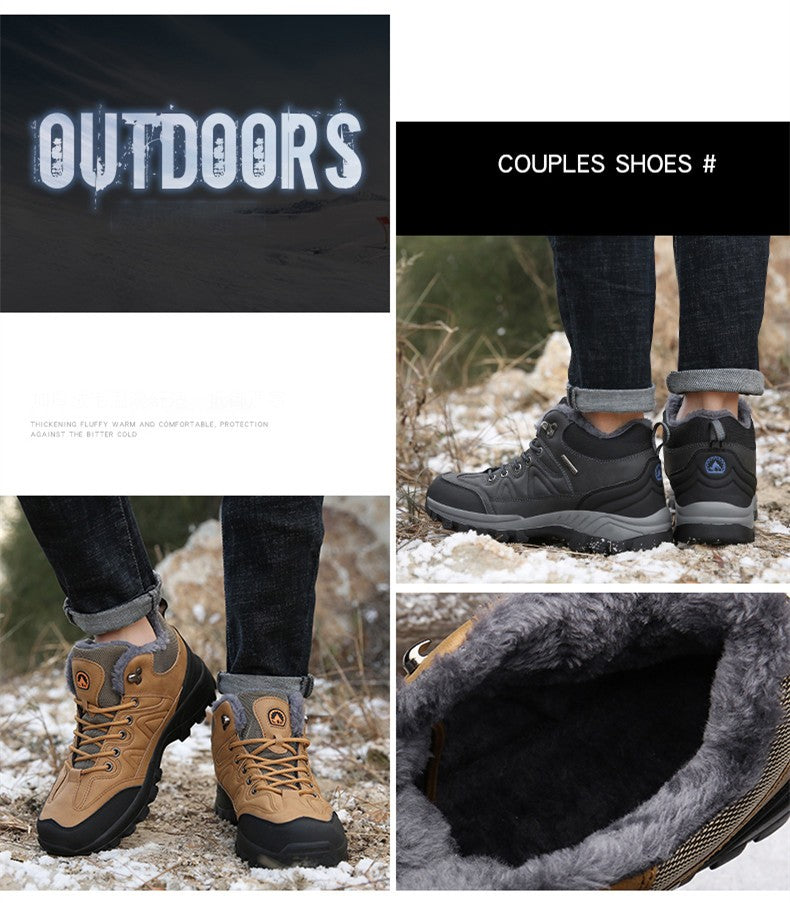 Brand Winter Men's Boots Warm Men's Snow Boots High Quality Leather Waterproof Men Sneakers Outdoor Men Hiking Boots Work Shoes