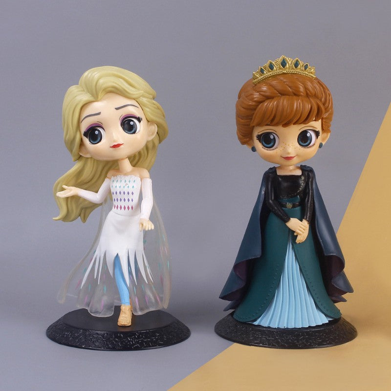 Disney Frozen Elsa Anna Princess Action Figure Cute Cartoon Model Dolls Collection Kids Toys Cake Decoration Room Ornaments Gift