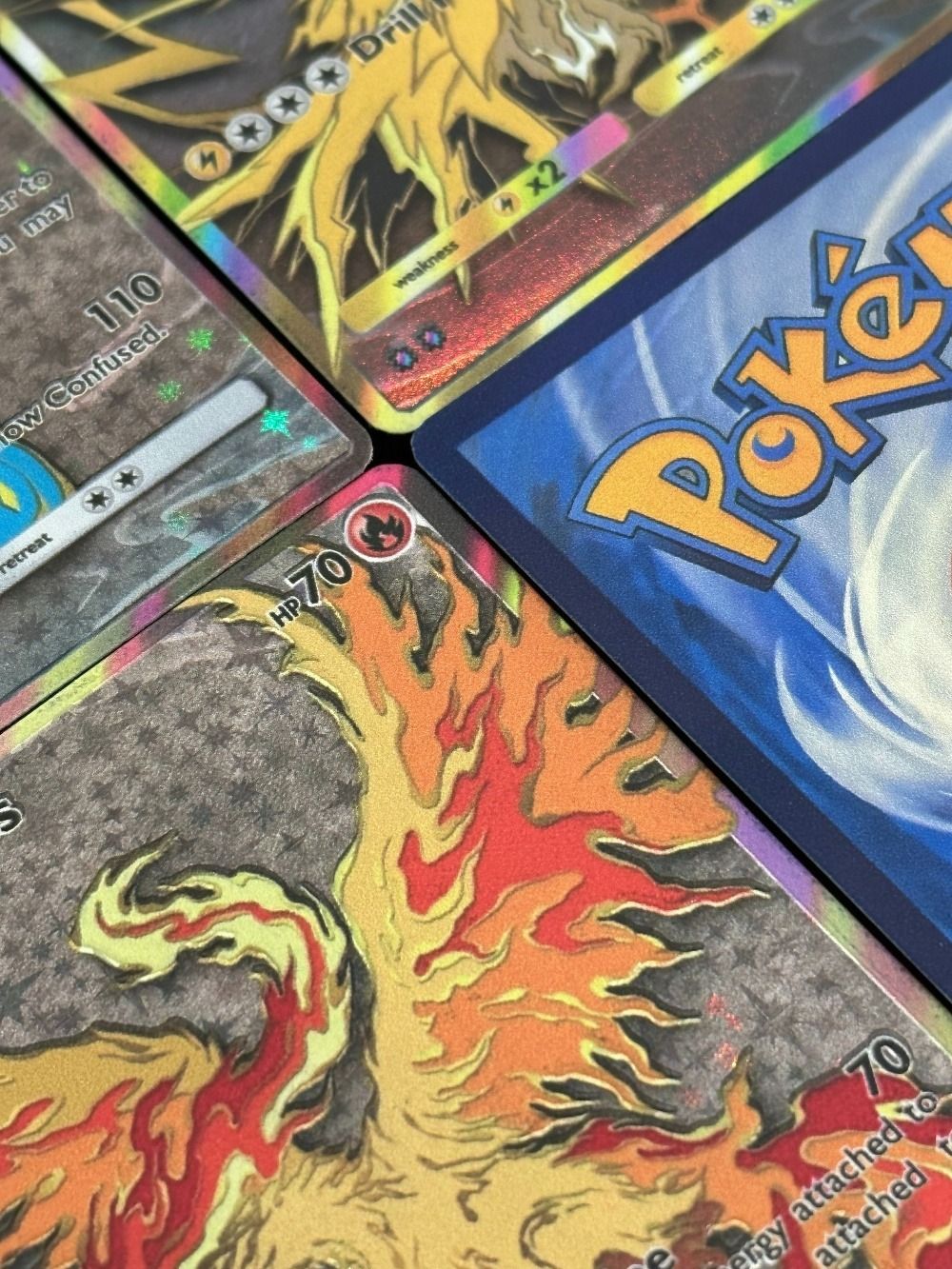 Potdemiel Pokemon Cards 3Pcs Holo Rare PTCG Cards Legendary Articuno Zapdos Moltres Full Art Pokemon Trading Cards Gift