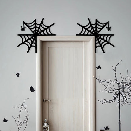 Halloween Door Frame Decoration,Bats,Pumpkins,Spider Webs,Door and Window Corner Stickers, Halloween Home Decoration