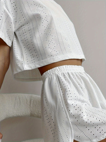 Solid Casual Pajamas For Women Two Pieces Sleepwear Women's Pajama Shorts Loungewear Sets Nightwear Female Home Suit Clothes