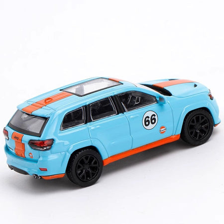 New In Stock Jkm 1:64 Gulf Version Jeep Cherokee Alloy Miniature Diecast Model Cherokee Jeep Suv Car Model Custom Toys Kids Gift
