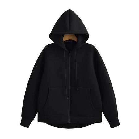 Women's Jackets With Hood Big Pocket Zipper Women Top Long Sleeve Women's Coat Loose Outerwear Winter Coats Black Jacket