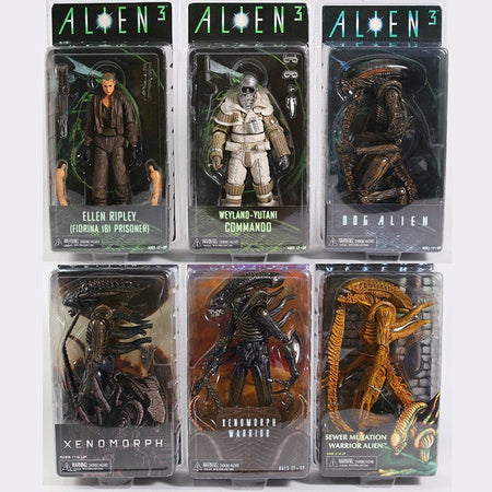 NECA Aliens Xenomorph Warrior Dog Alien Ellen Ripley Weyland Yutani Bishop Colonel Cameron 7"Action Figure Collectible Model Toy