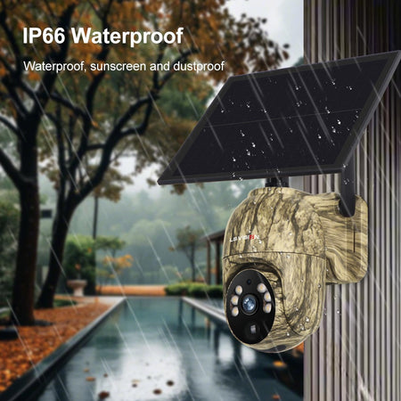 LS VISION 2K 4G Solar Security Cameras WIFI Wireless Outdoor 360° Live View Animal Monitoring Camouflage Color Battery PTZ Cam