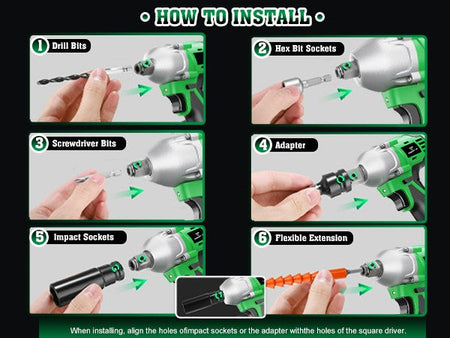 3-IN-1 Electric Wrench with High Torque 430Nm Brushless Electric Wrench for Car Maintenance Tools Cordless Wrench 20V Electric