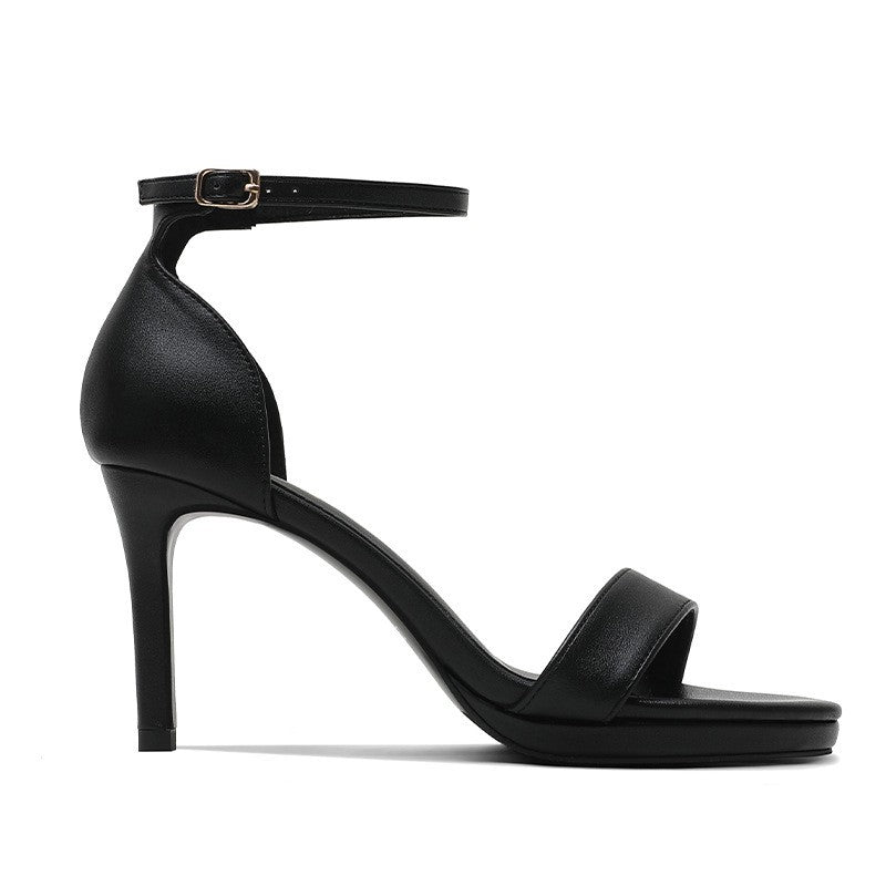 Summer Women's Sandals Solid Color Simple Fashion Buckle Comfortable Casual Sandals Shoes Sexy Elegant Banquet Party High Heels
