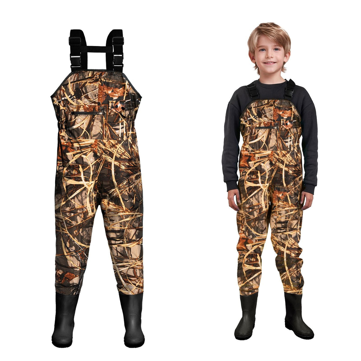 Chest Waders for Kids Youth Fishing Waders Waterproof Hunting Waders with Boots Nylon Waders for Toddler Children
