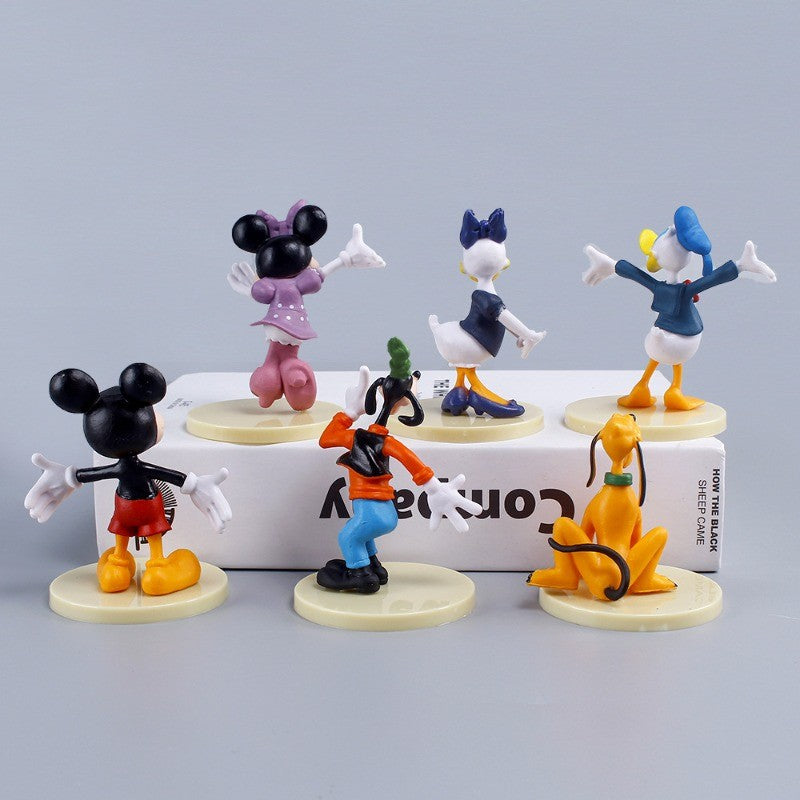 Hot Sales 6pcs/set Disney Mickey Mouse Action Figures Minnie Donald Duck PVC Cake Ornaments Collection Decoration Children Gifts