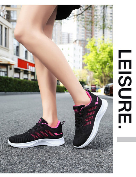 Litfun Women's Casual Sports Shoes Fashion Female Soft Bottom Sneakers Breathable Mesh Running Shoes Leisure Light Flats Shoes