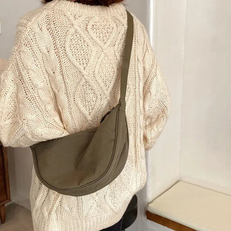 Upgraded Version Simple Design Women's Messenger Bag Nylon Hobos Small Shoulder Bags Vintage Female Girls Purse Cloth Handbags