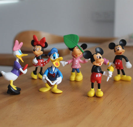 Disney Mickey&Minnie Mouse Action Figures Doll Toy Cartoon Mickey Minnie Goofy Dog PVC Cake Decoration Children Christmas Gift