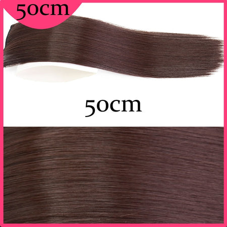 MERISI HAIR Synthetic Invisable Straight Hair Pads Clip In One Piece 2Clips Increase hair volume Hair Extensions Top Side Cover