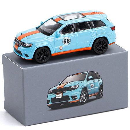 New In Stock Jkm 1:64 Gulf Version Jeep Cherokee Alloy Miniature Diecast Model Cherokee Jeep Suv Car Model Custom Toys Kids Gift