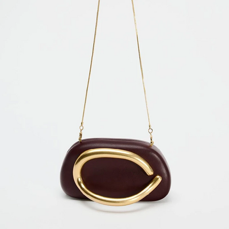 Box Bag Metal Details Crossbody Pu Leather Clutch Shoulder Luxury Brand Handbags Women's Handbag Ladies Female Evening Purse Red