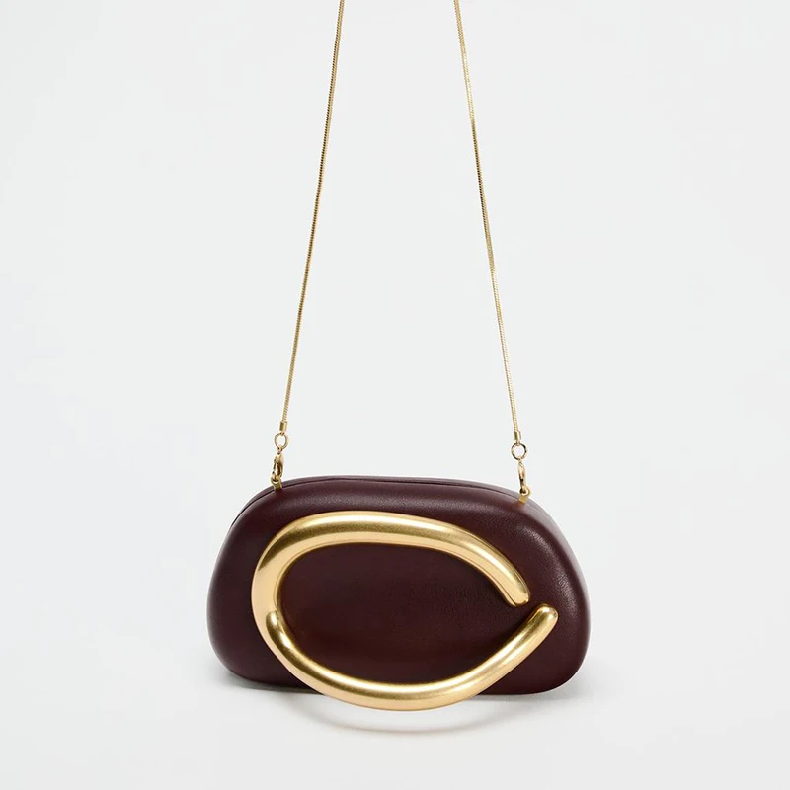 Box Bag Metal Details Crossbody Pu Leather Clutch Shoulder Luxury Brand Handbags Women's Handbag Ladies Female Evening Purse Red